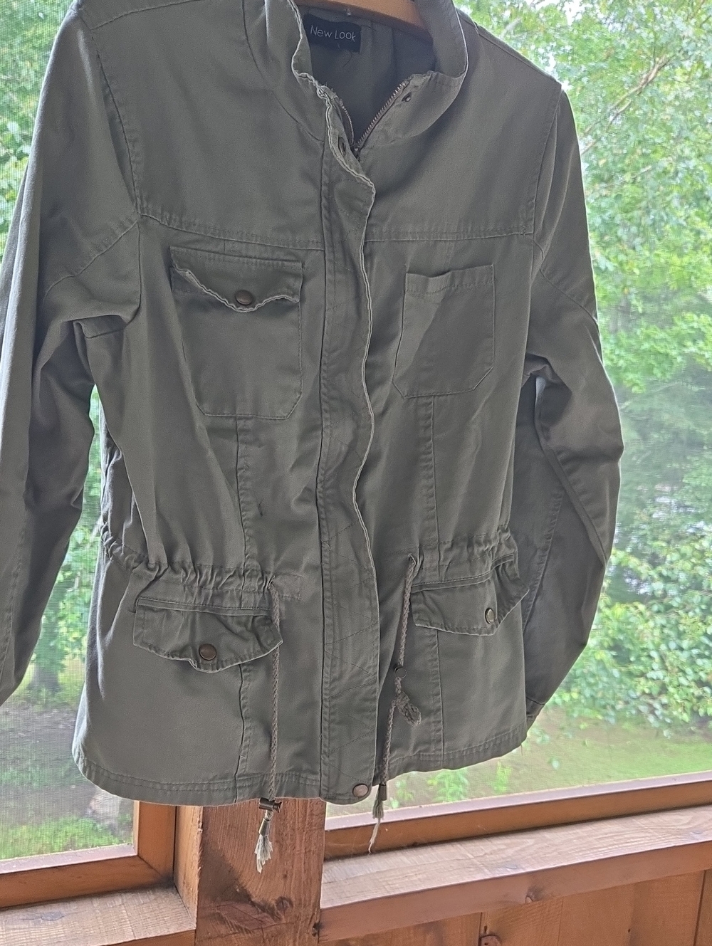 New Look Women's Olive Utility Jacket with Drawstring Waist